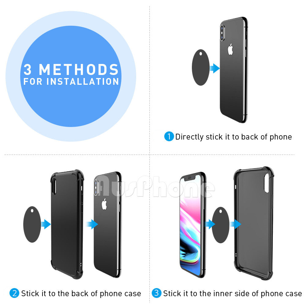 8x Magnet Metal Plate for Magnetic Car Phone Mount