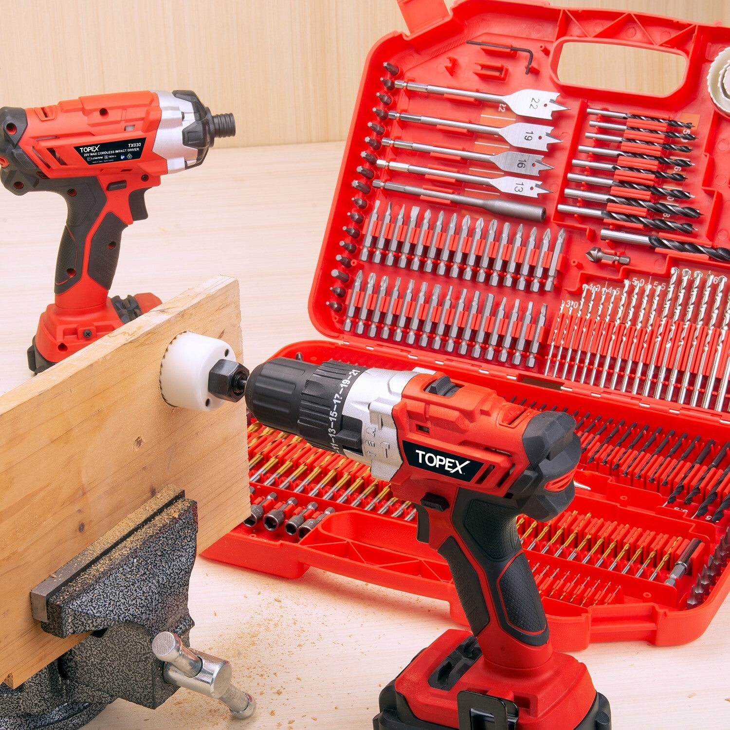 246pc Drill & Screw Bit Set – Titanium for Metal, Wood, Masonry