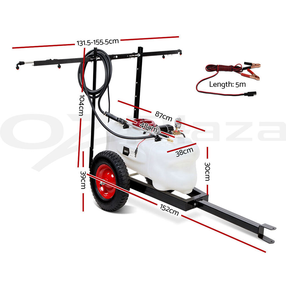 60L Weed Sprayer Spot Sprayer ATV Trailer Garden 1.5M Boom