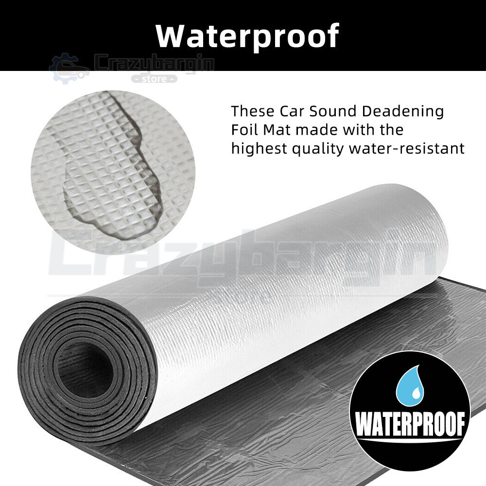 1x5M Car Sound Deadener – Foam Insulation Mat Heat & Noise Shield