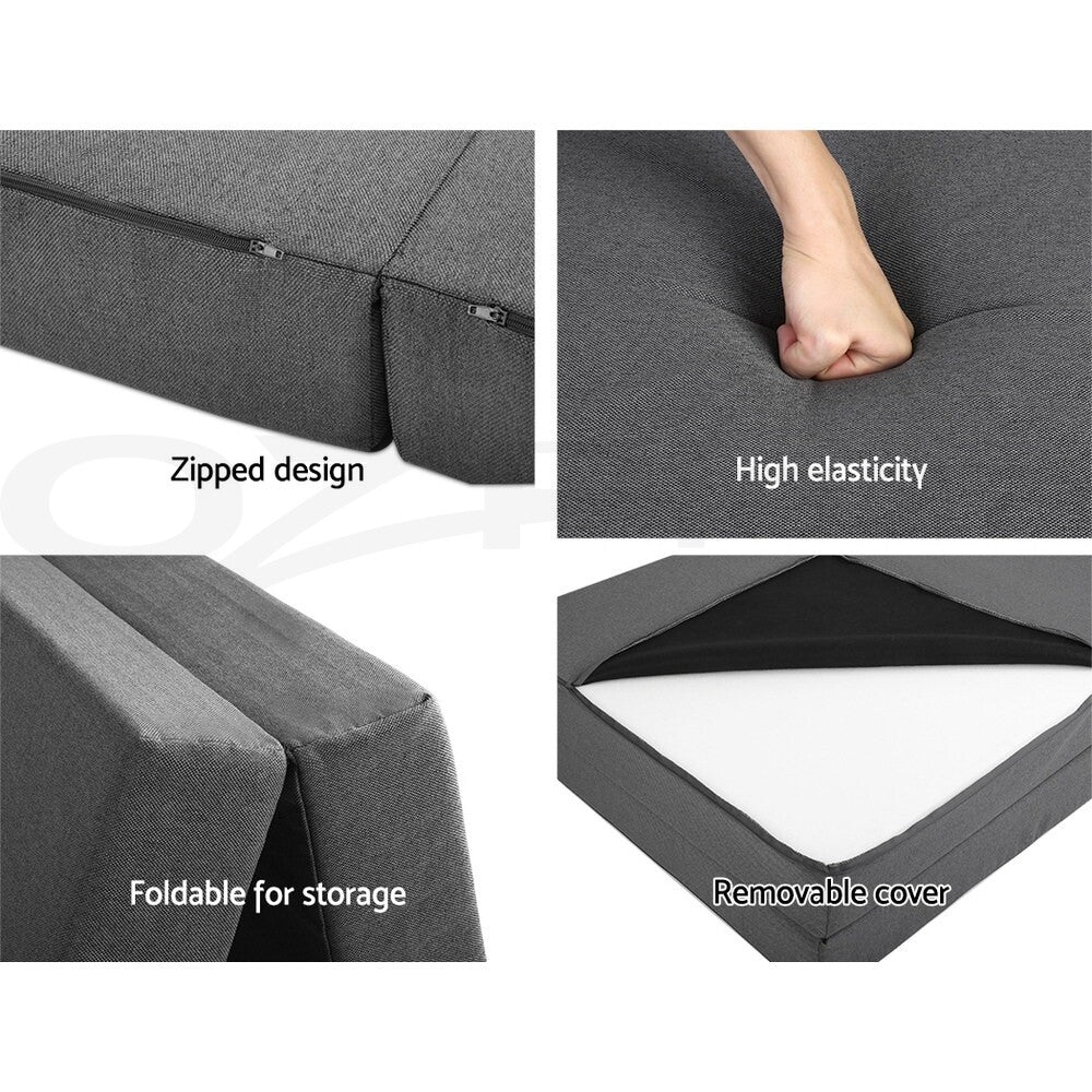 Foldable Foam Mattress Camping Double Grey