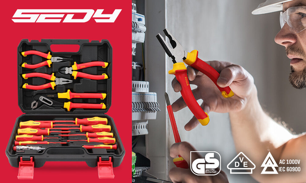 14pc Electrical Tool Set – Insulated Screwdrivers & Pliers 1000V