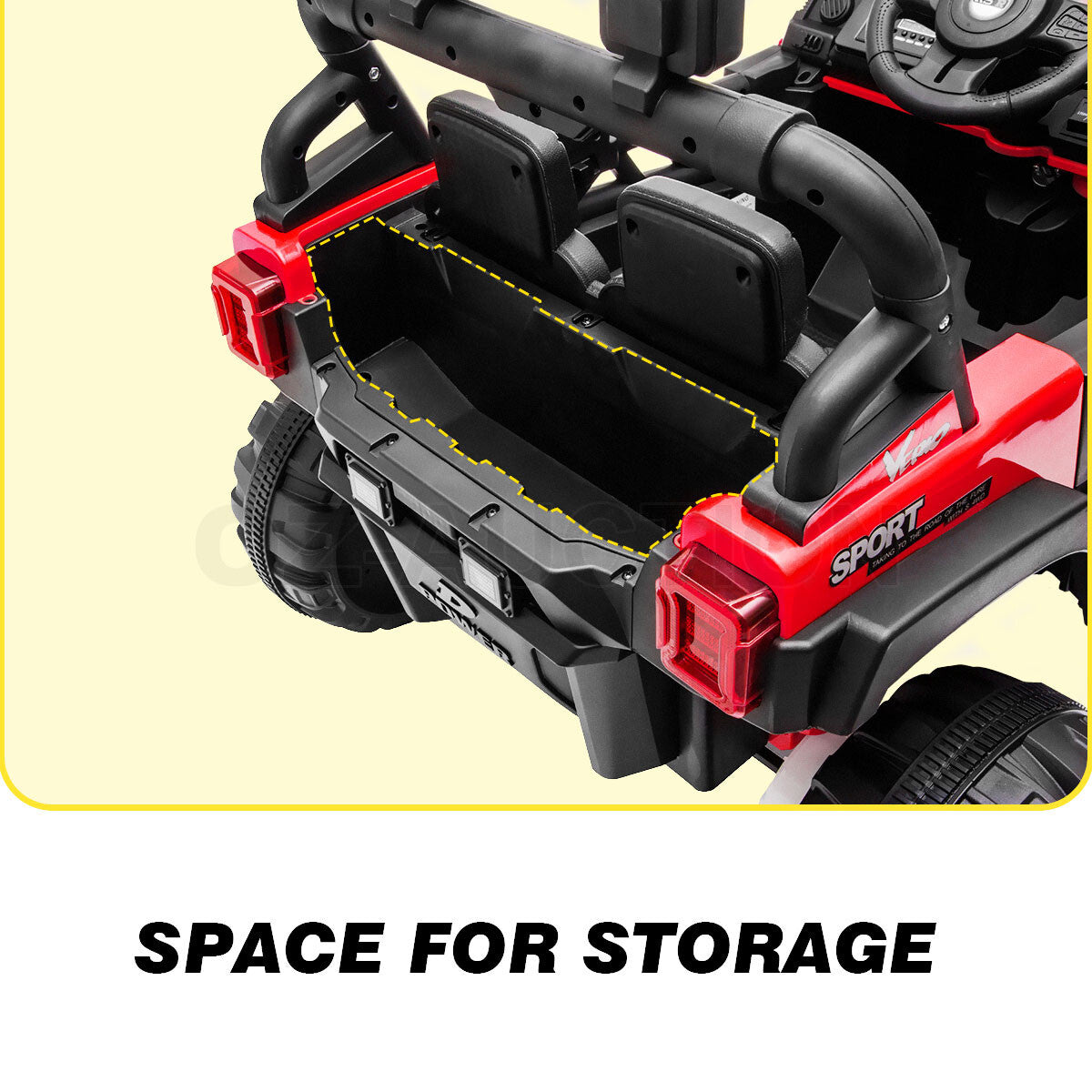 Electric Ride-On Car – Off-Road RC Jeep Truck Toy for Kids, Red