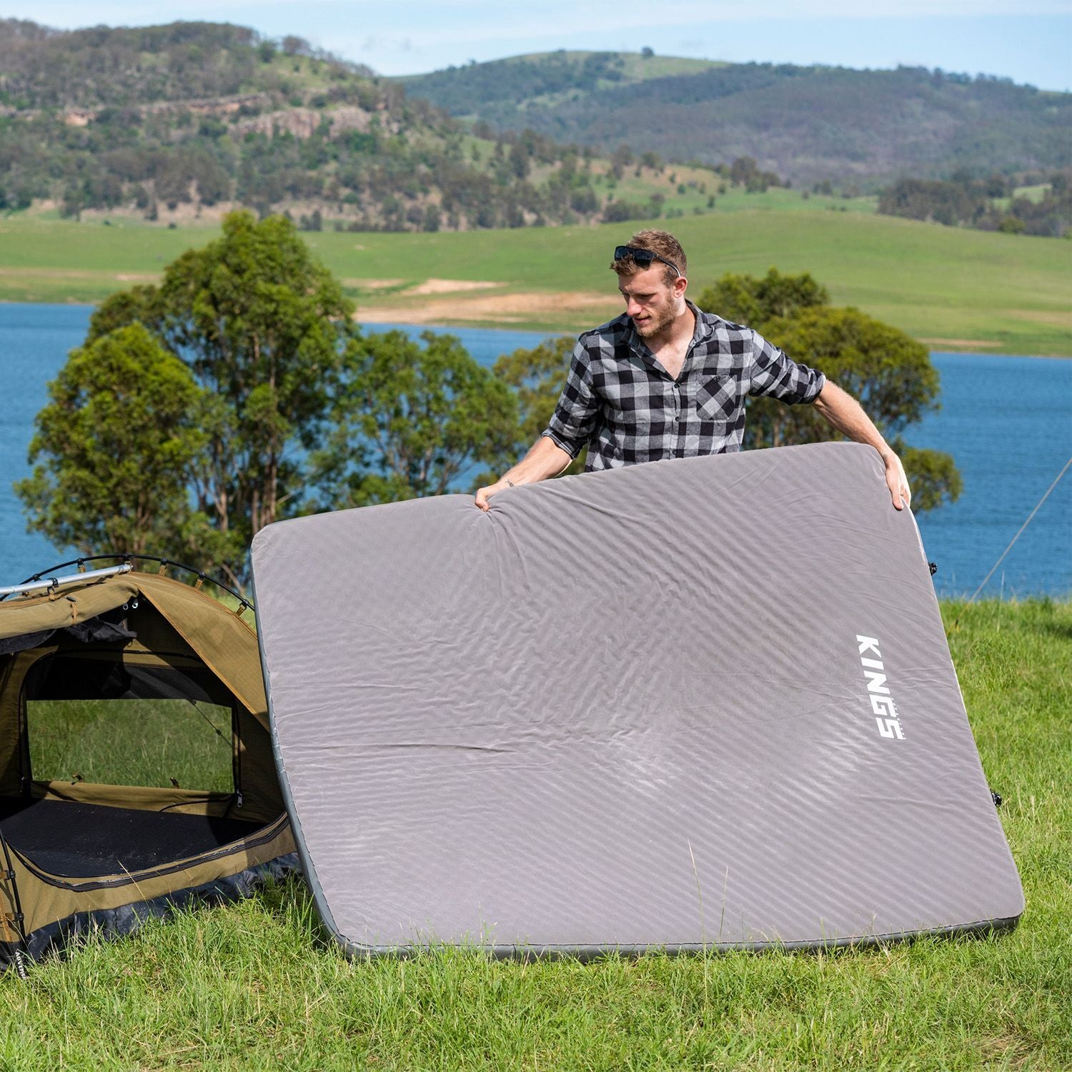 Adventure Kings Self Inflating Foam Mattress Queen Size 10cm thick Camping