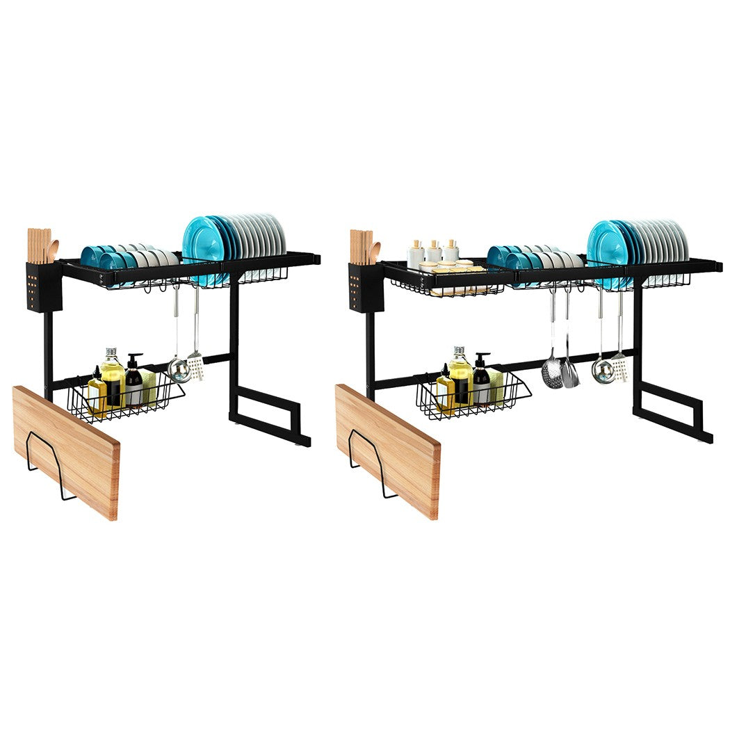 Toque Dish Drying Rack – Stainless Steel Over-Sink Cup & Cutlery Organizer