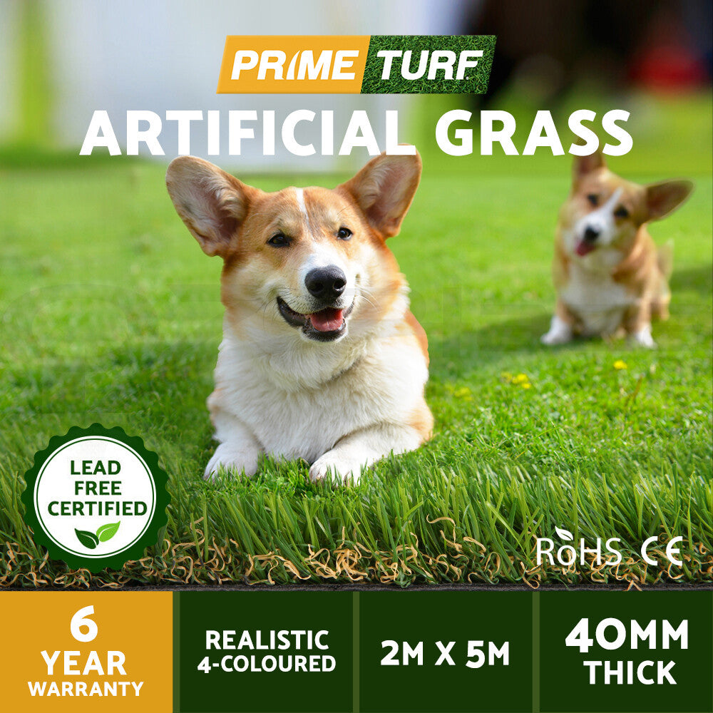 Turf 40mm Artificial Grass Synthetic Lawn 2x5m 4-Colour