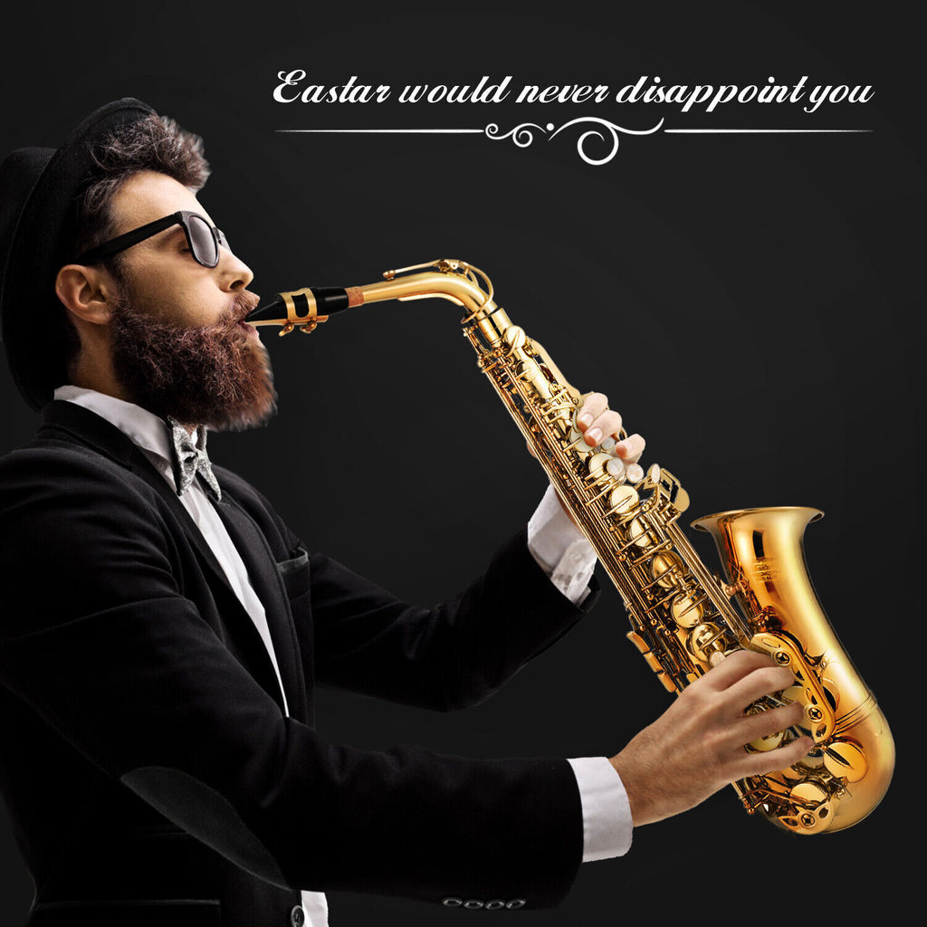 Eastar E Flat Alto Saxophone Gold Lacquered Student Sax Band