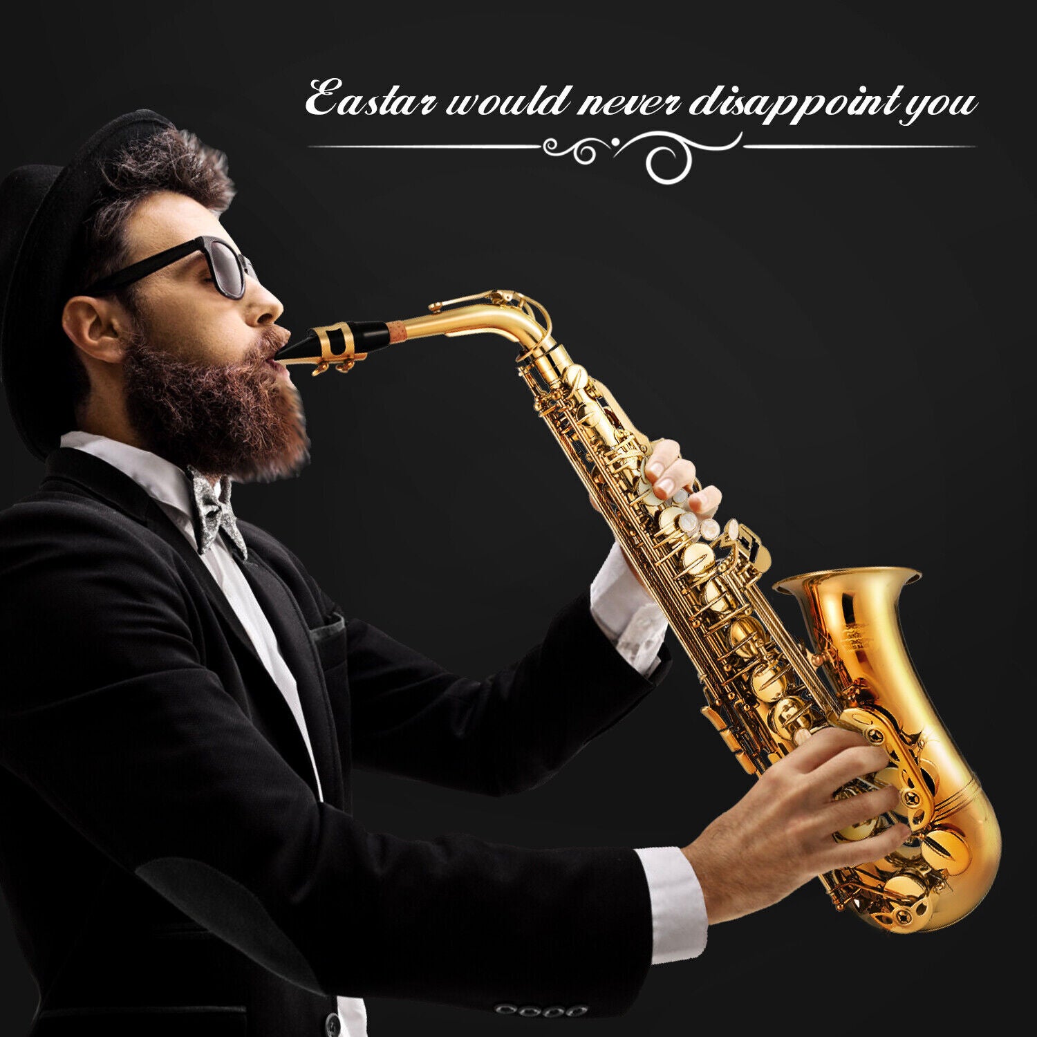 Eastar E Flat Alto Saxophone Gold Lacquered Student Sax Band