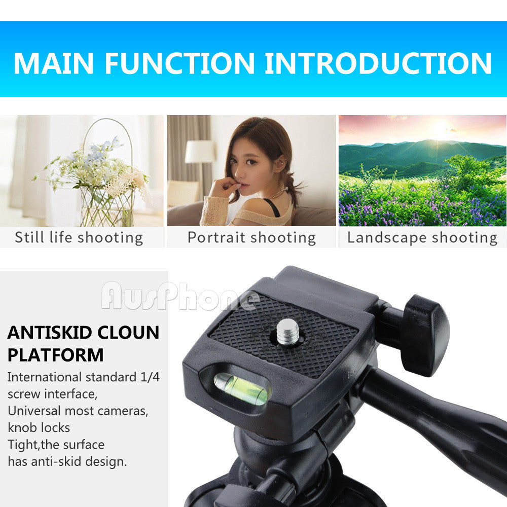 Universal Telescopic Camera Tripod Stand with Phone Mount