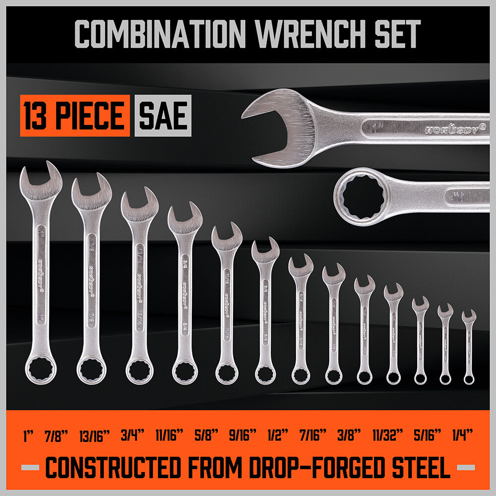 26PCS Spanner Set – Metric & SAE CRV with Carry Pouch