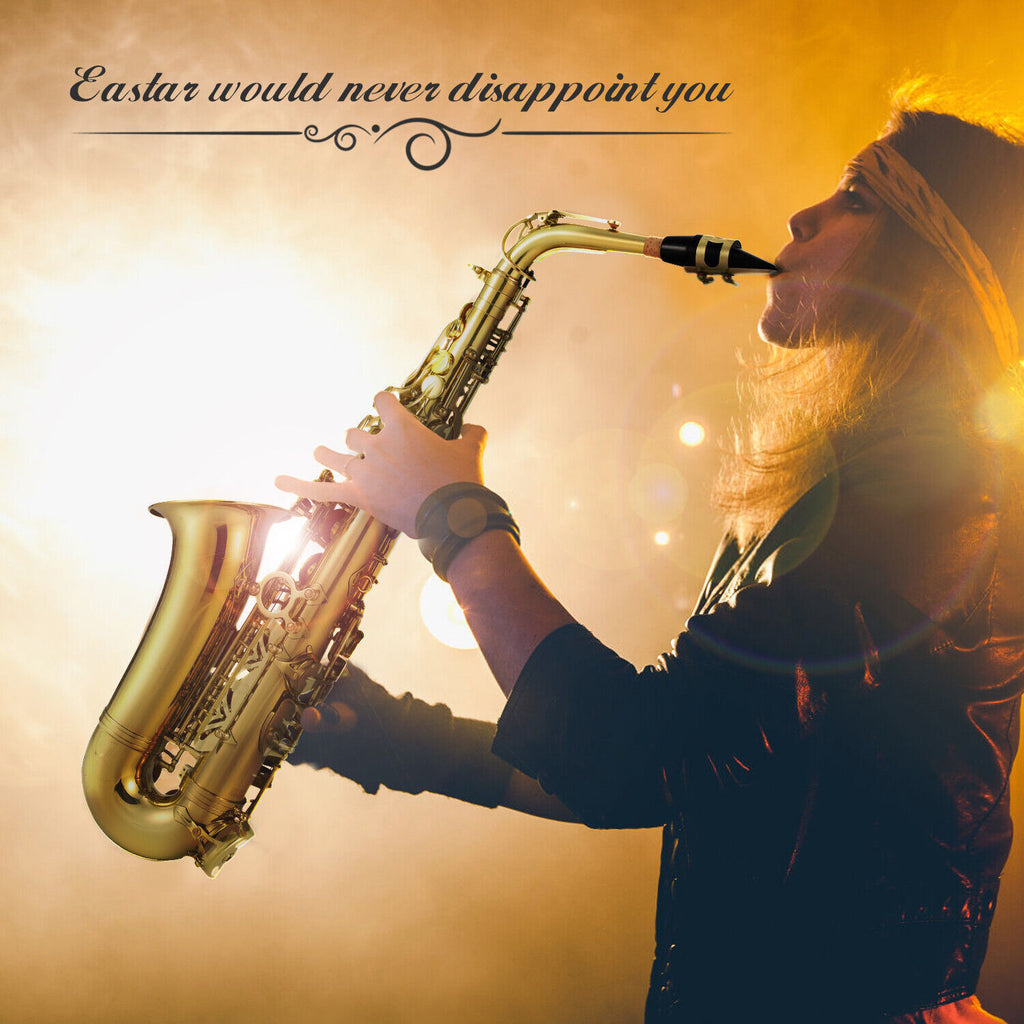 Eastar E Flat Alto Saxophone Gold Lacquered Student Sax Band