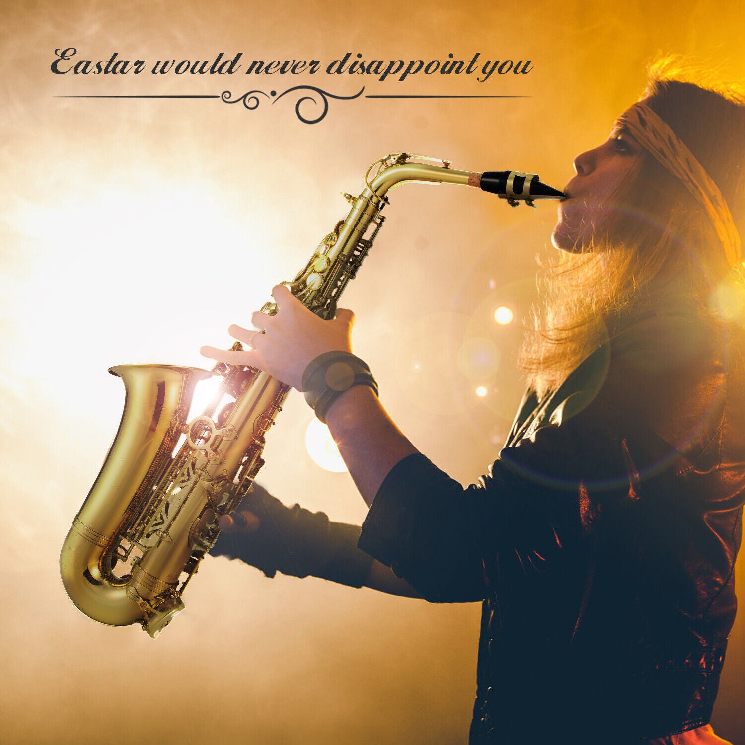 Eastar E Flat Alto Saxophone Gold Lacquered Student Sax Band