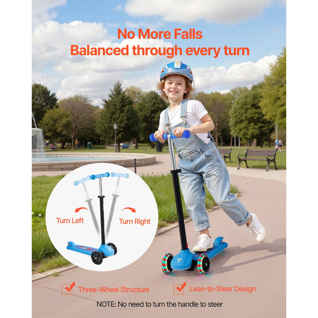 Uimoso Kick Scooter for Kids Ages 3+ with 3 Wheels, Adjustable Height, Blue