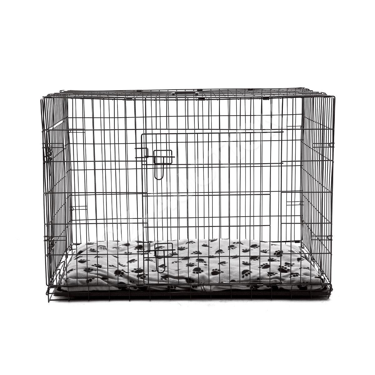 42" Portable Collapsible Metal Dog Cage Crate Kennel with Divider
