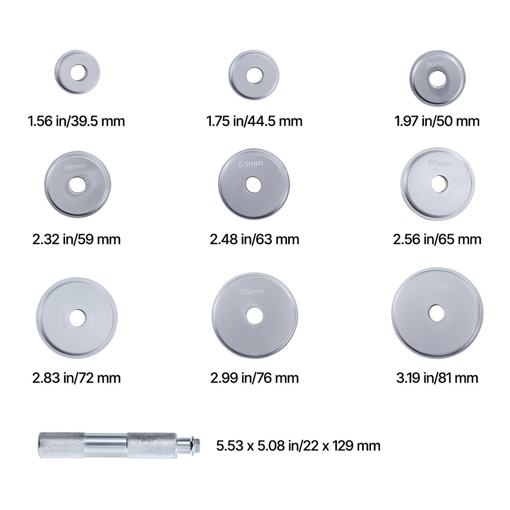 Uimoso Bearing Press Kit Bushing Bearing Seal Driver Removal Tool Set 10Pcs Case