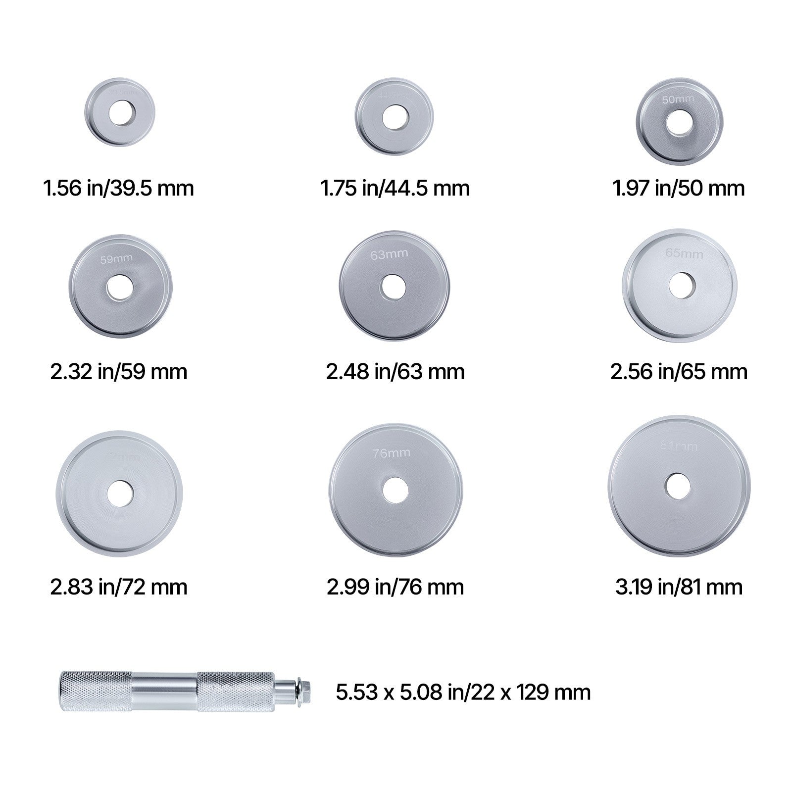 Uimoso Bearing Press Kit Bushing Bearing Seal Driver Removal Tool Set 10Pcs Case