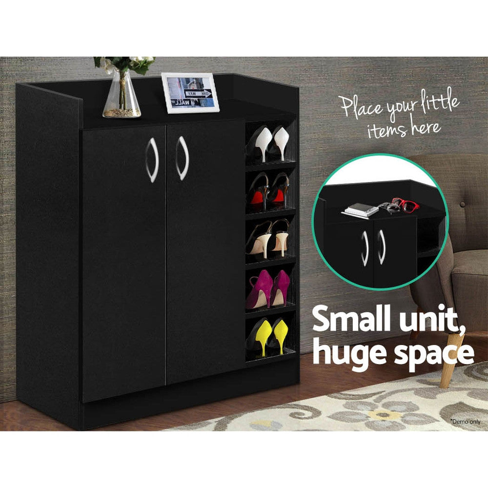 Artiss Shoe Rack Storage Cabinet 21 Pair Organiser Cupboard Black
