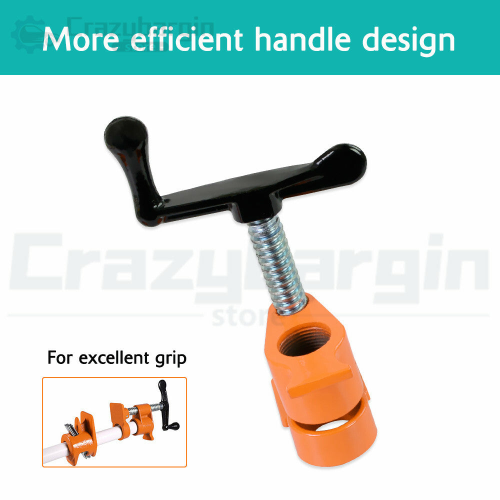 3/4" Gluing Pipe Clamp 4pc – Woodworking Vice with Wide Pads