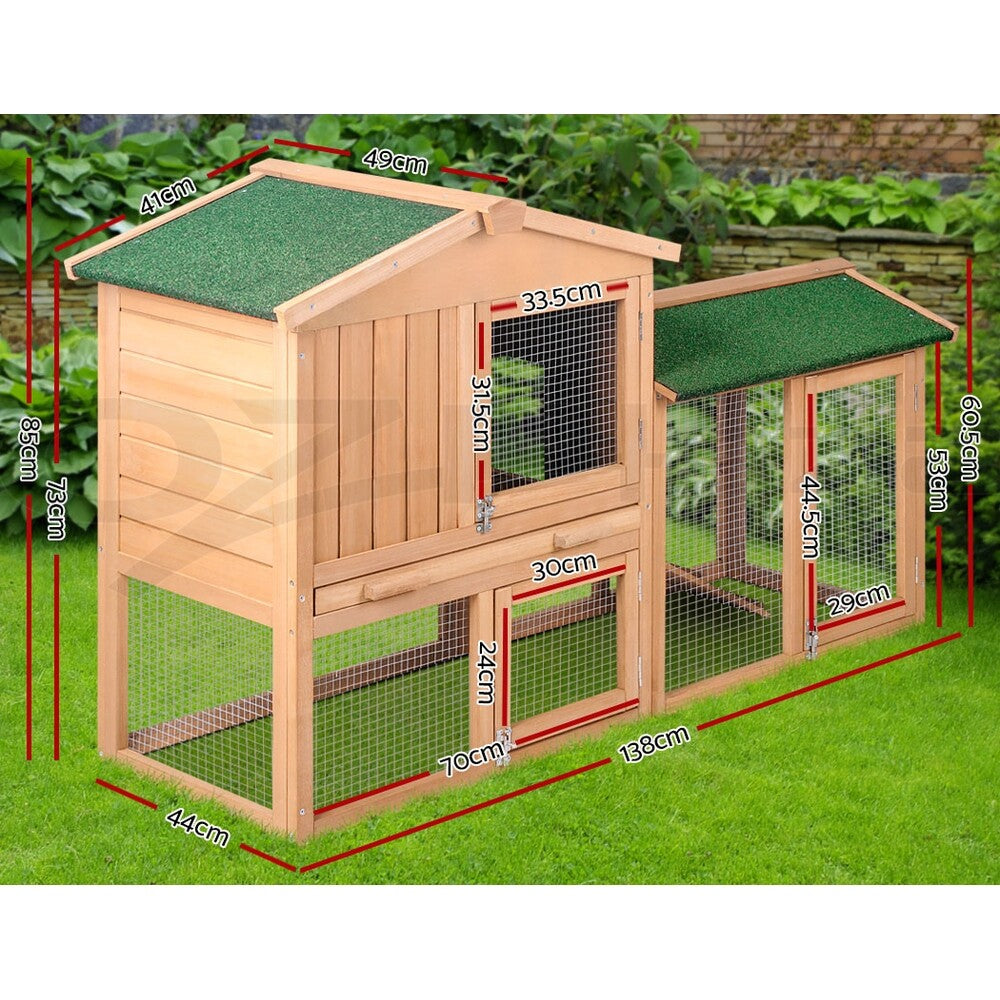 Large Chicken Coop Rabbit Hutch Wooden Outdoor Run Cage
