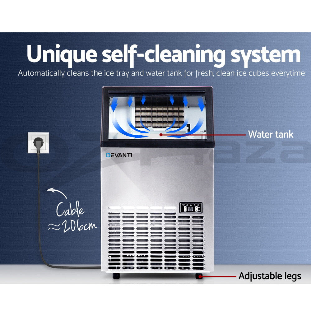 45–60kg Commercial Ice Maker Stainless Steel Ice Cube Machine
