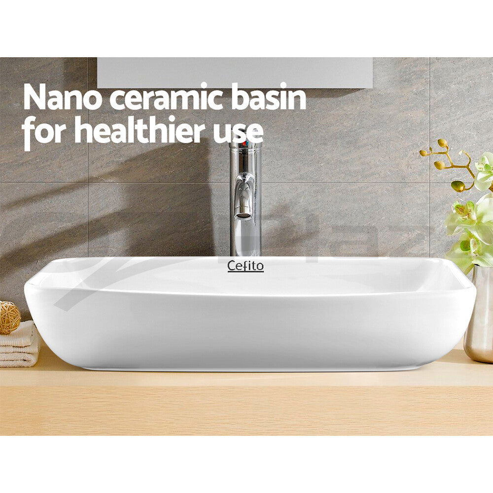 Ceramic Bathroom Basin Above Counter Vanity Sink White