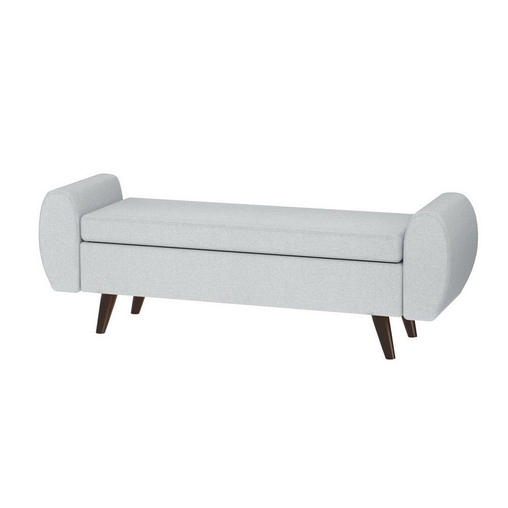 Storage Ottoman Blanket Box Bench 140cm Linen Grey