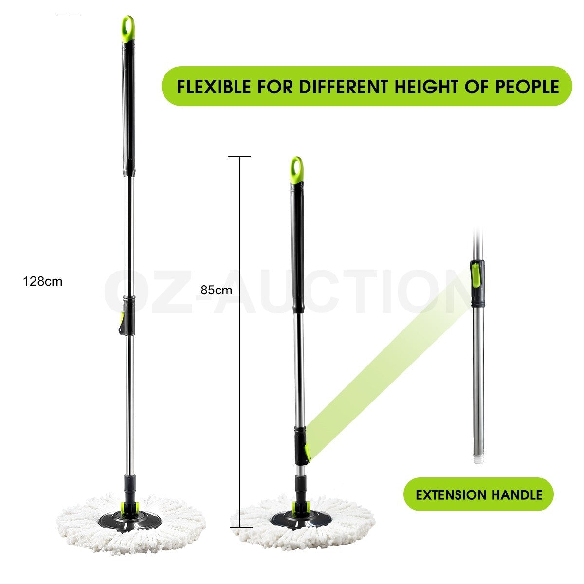 360° Rotating Spin Mop – DR FUSSY Bucket System with 4 Mop Heads