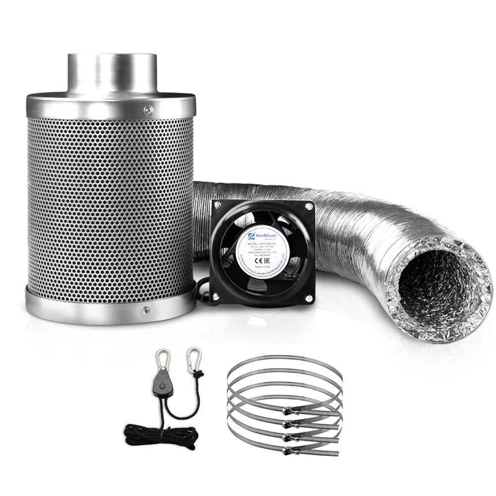 Fingers Grow Tent Kit 6" Hydroponics Ventilation Fan Carbon Filter