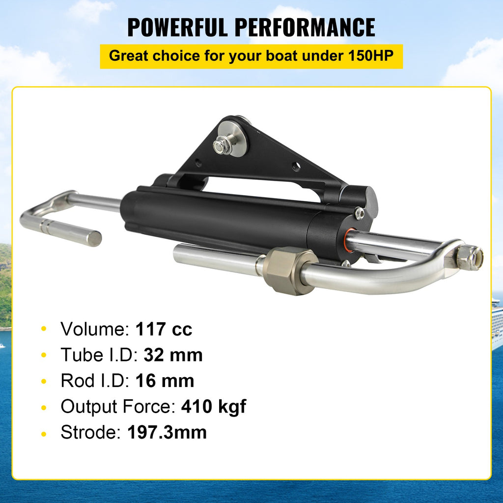 Uimoso HC4645H Front Mount Hydraulic Outboard Steering Cylinder Ram Up To 150HP