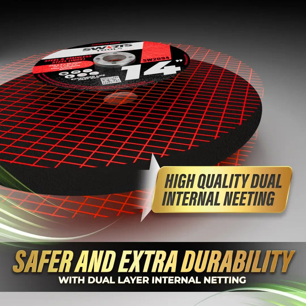 10pc 14" (355mm) Cut-Off Discs – Saw Wheels for Metal & Stainless Steel