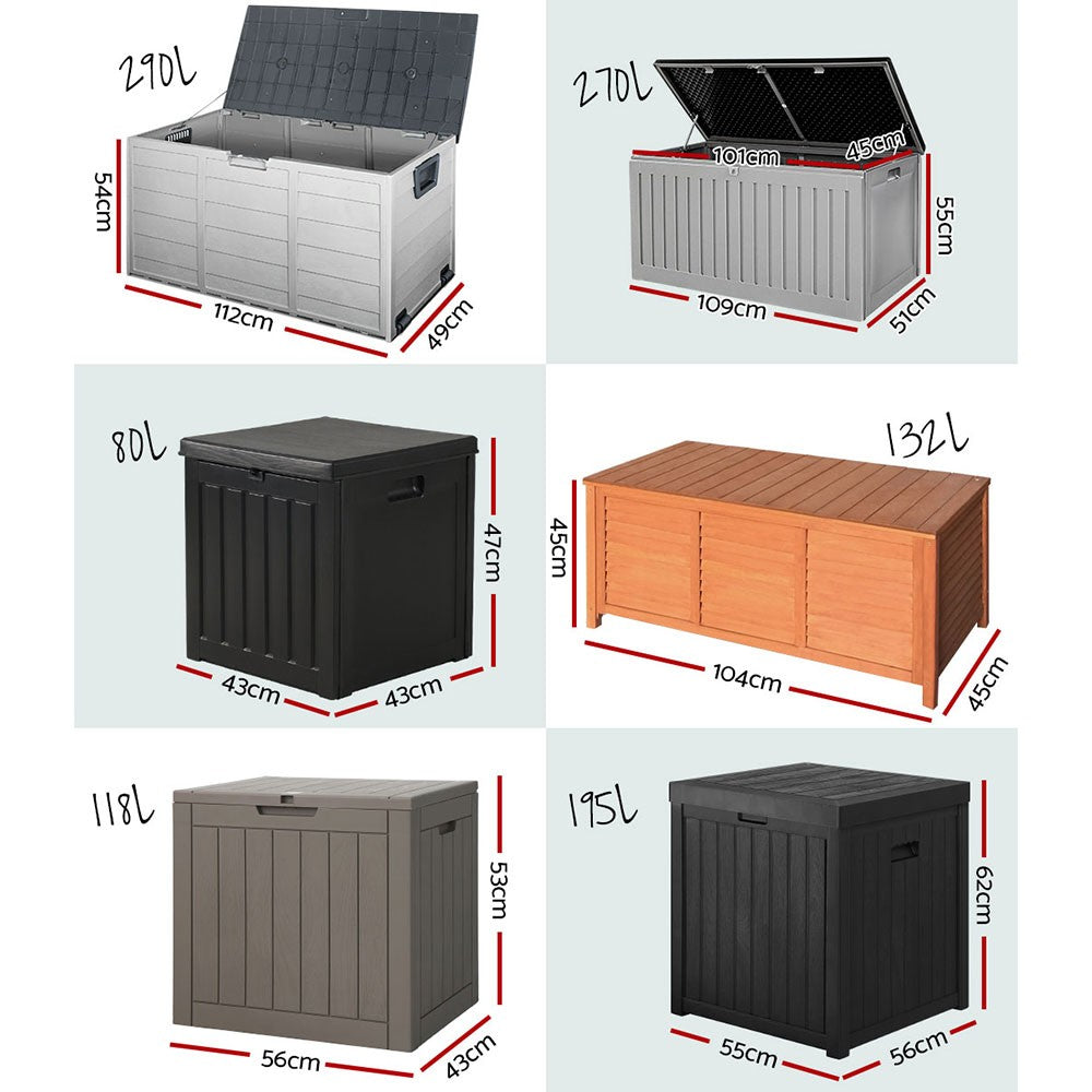 Gardeon Outdoor Storage Box Container Lockable Indoor Toy Tools Shed Garden