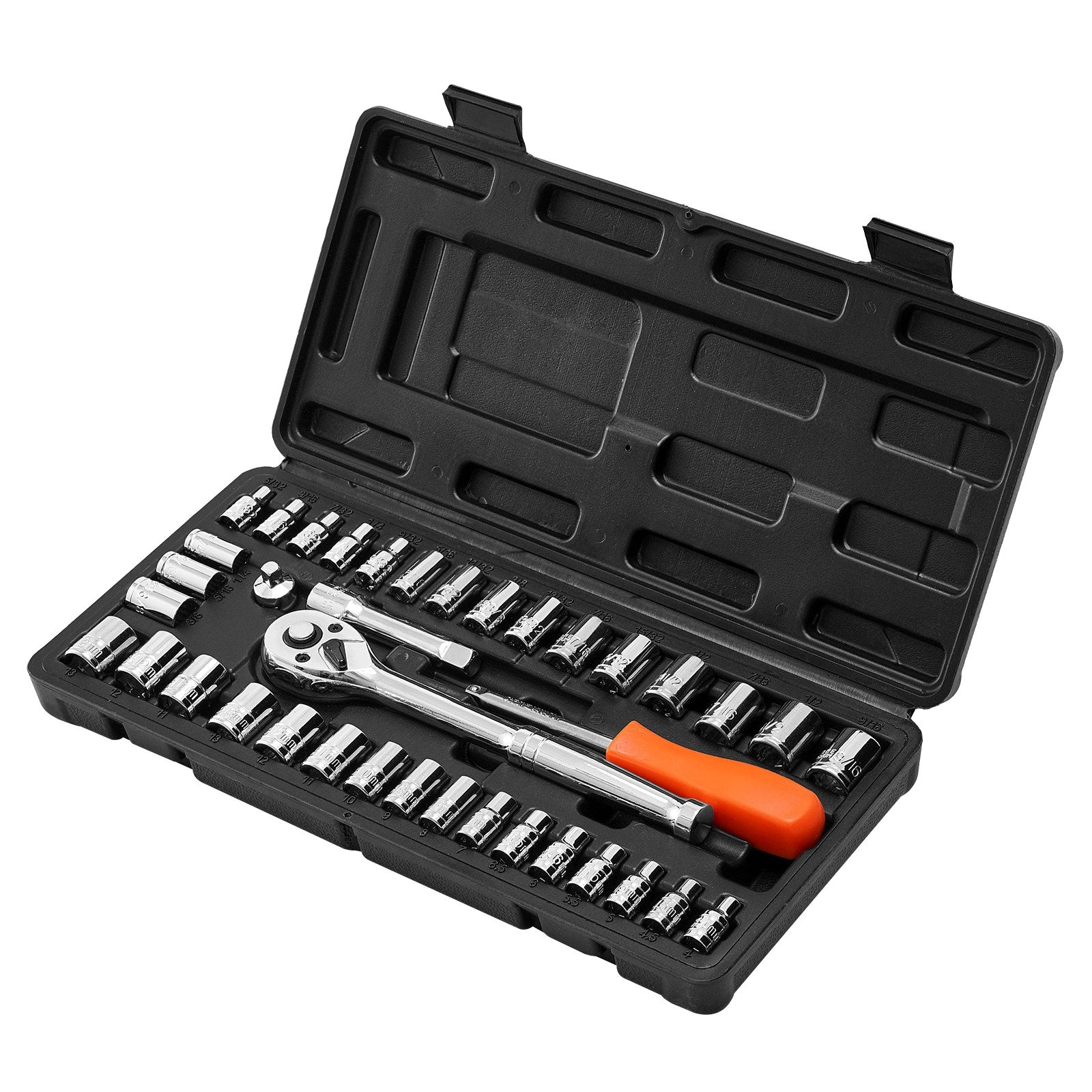 Uimoso 39-Piece Socket and Ratchet Set for Auto Repair, 9.5 & 6.4 mm Drive