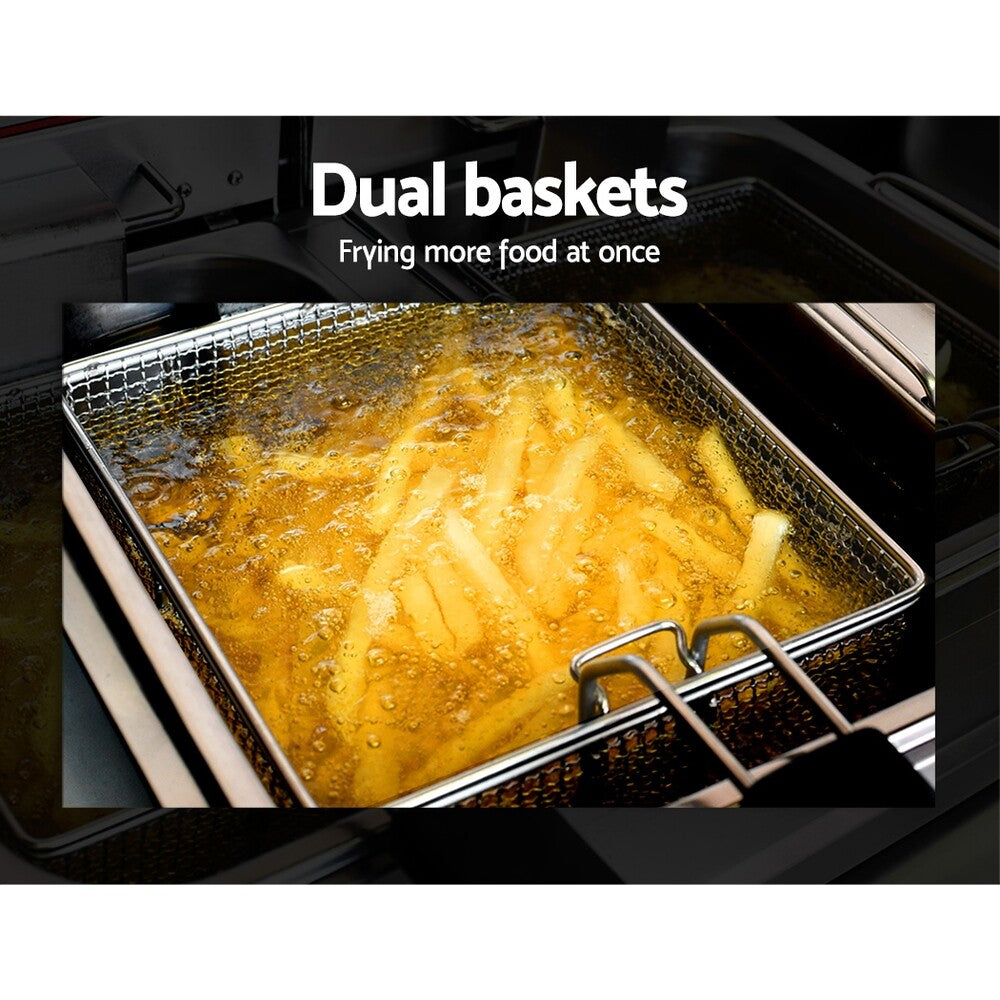 Electric Commercial Deep Fryer Twin Basket Chip Cooker