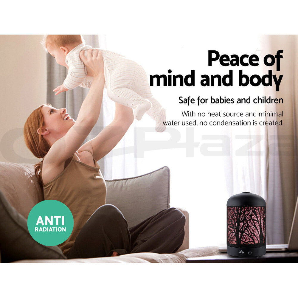 Ultrasonic Aroma Diffuser Aromatherapy LED Humidifier Iron Forest