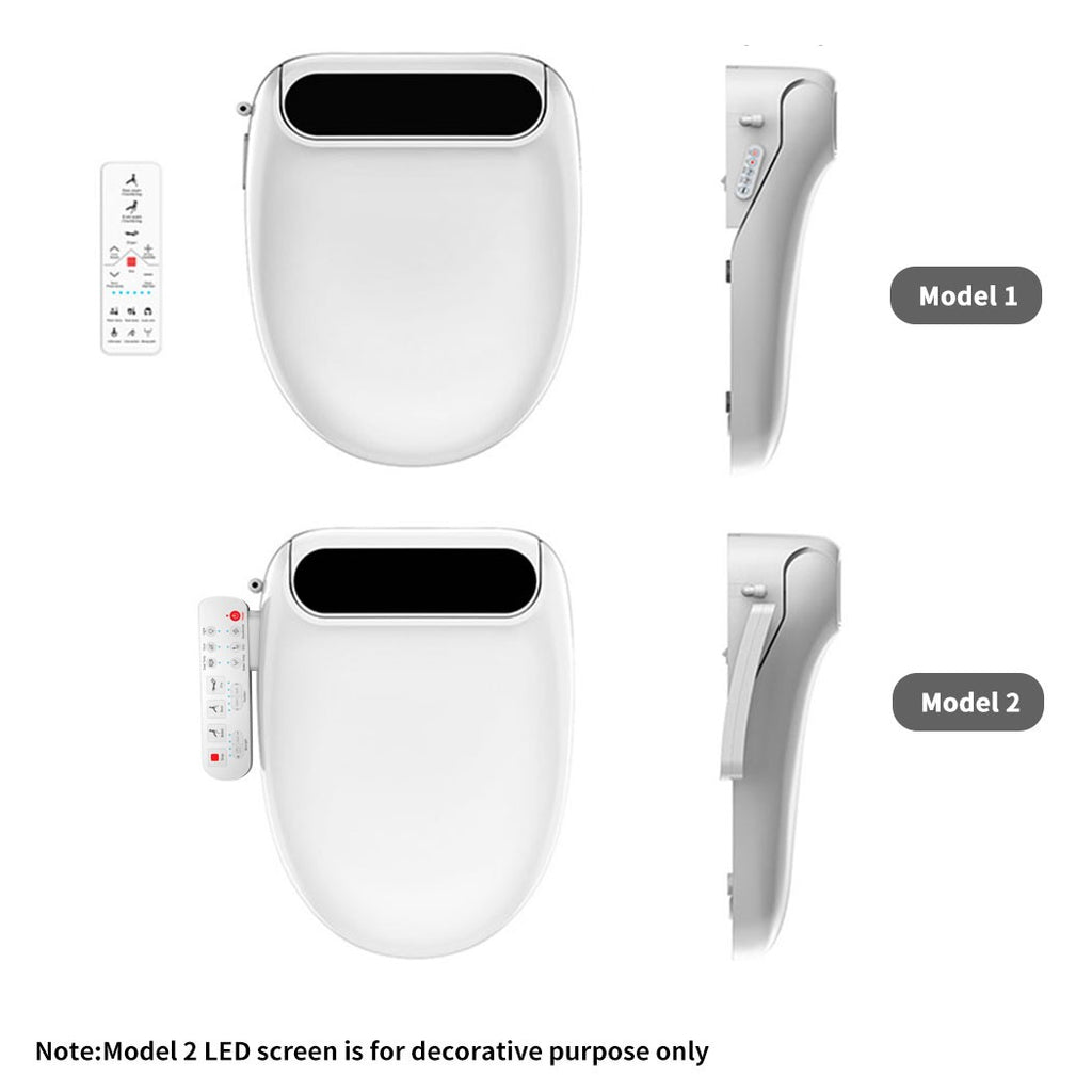 Electric Bidet Toilet Seat – LED Night Light, Remote & Antibacterial