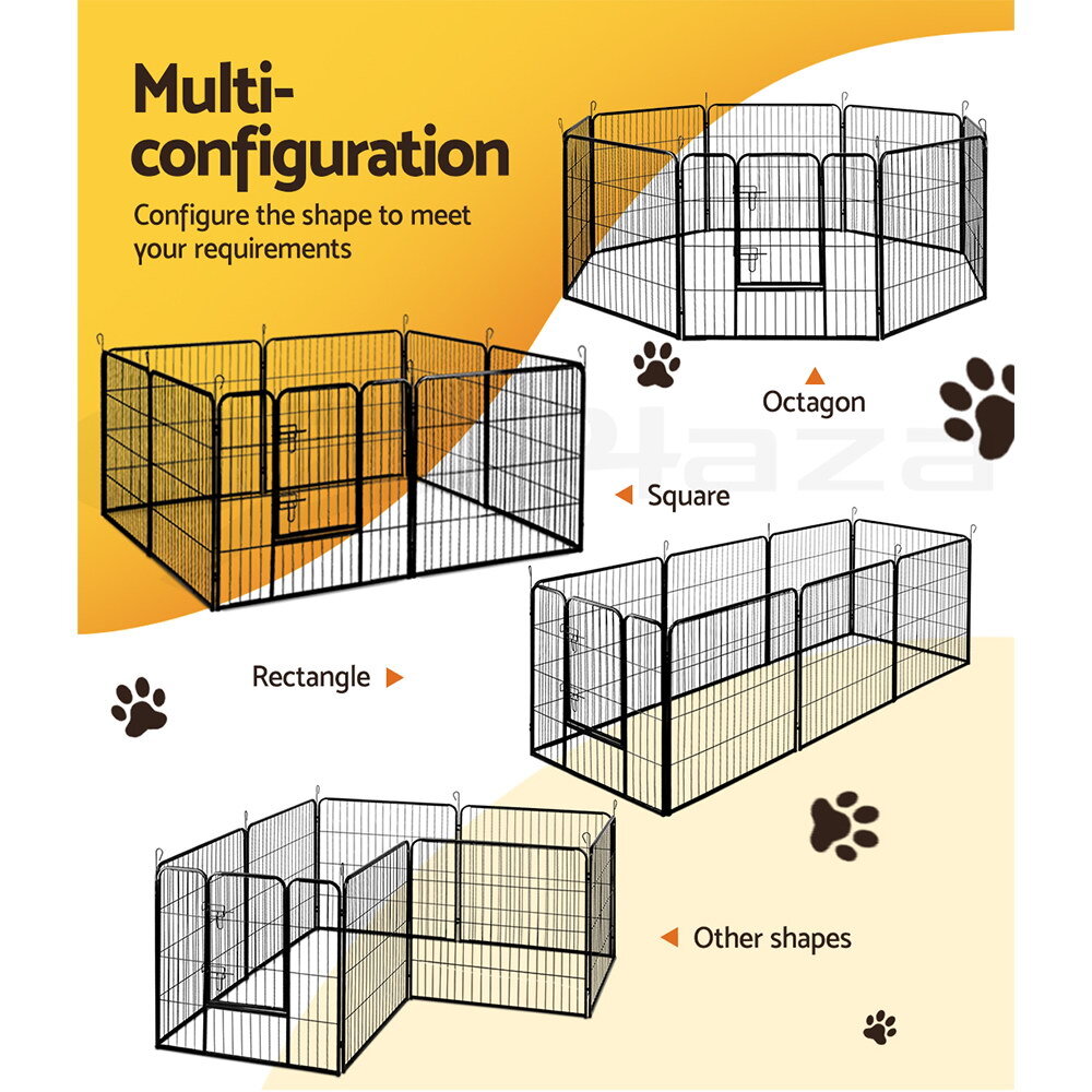 8 Panel Foldable Metal Dog Puppy Playpen Enclosure