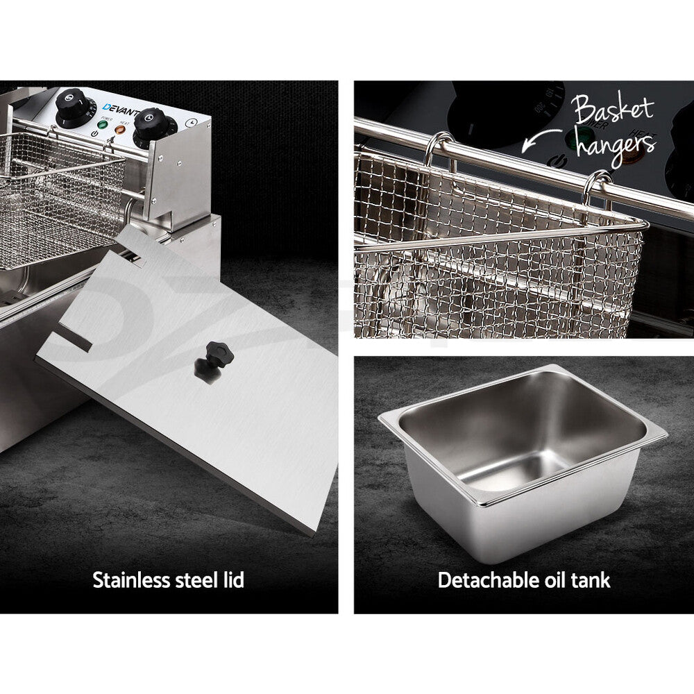Electric Commercial Deep Fryer Twin Basket Chip Cooker