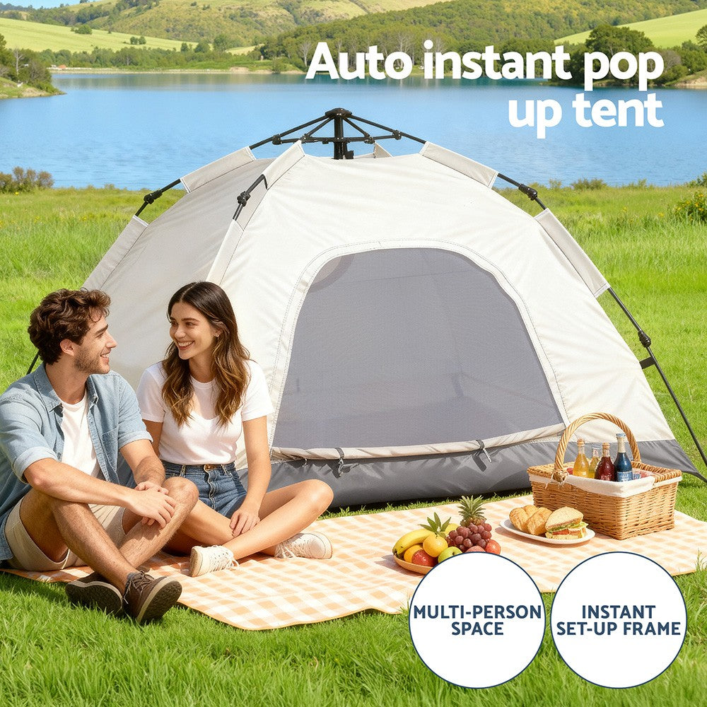 Weisshorn Camping Tent Instant Tent Pop up Outdoor Hiking Tents Hiking Beige