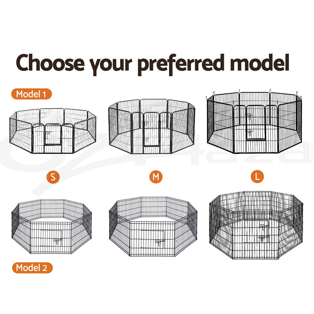 8 Panel Foldable Metal Dog Puppy Playpen Enclosure