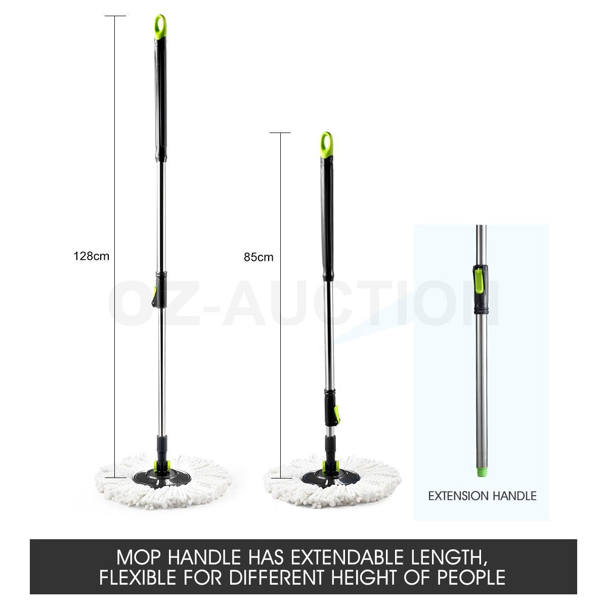 360° Spin Mop Set – Rotating Bucket with Wheels & 4 Microfiber Heads