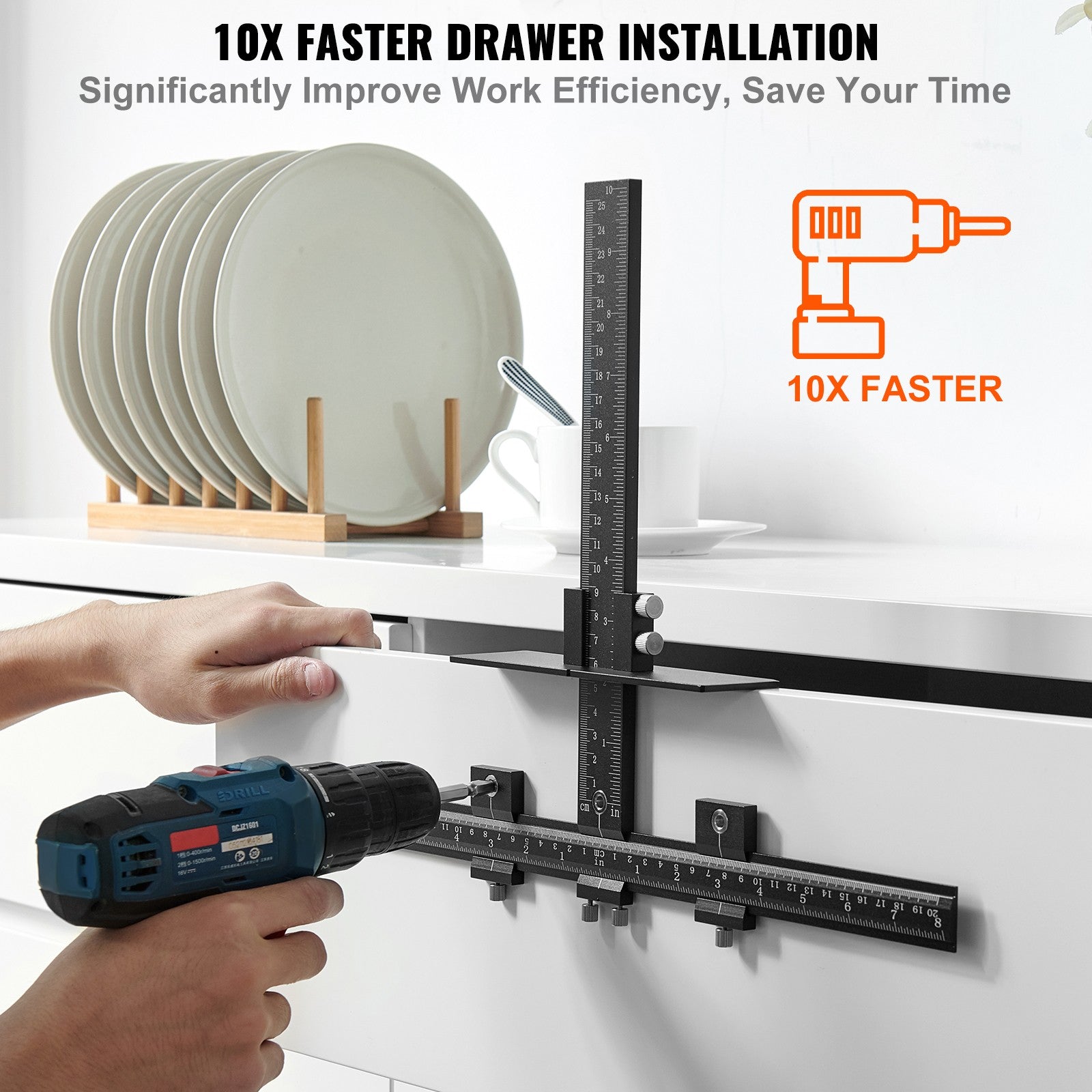 Uimoso Cabinet Hardware Jig Aluminum Alloy Cabinet Handle Jig with Center Punch