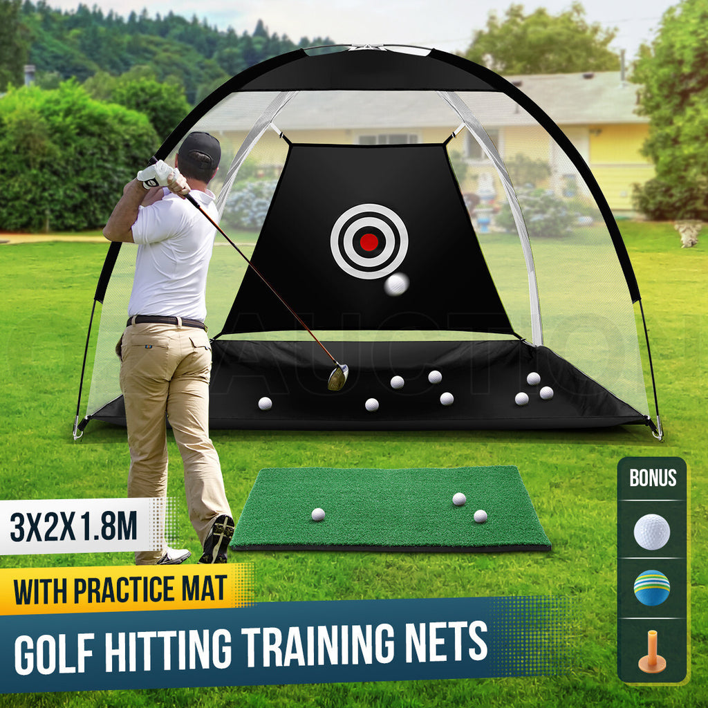 Home Golf Practice Set – Net & Mat for Driving and Chipping