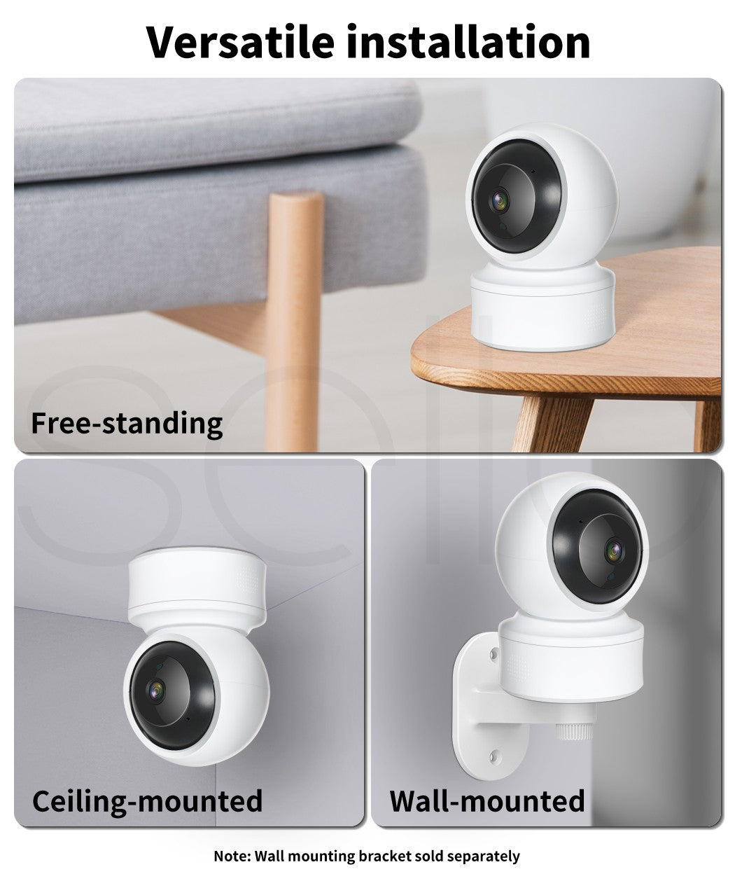 Home Security Camera – Wireless Indoor/Outdoor WiFi CCTV 360° Monitor C6N