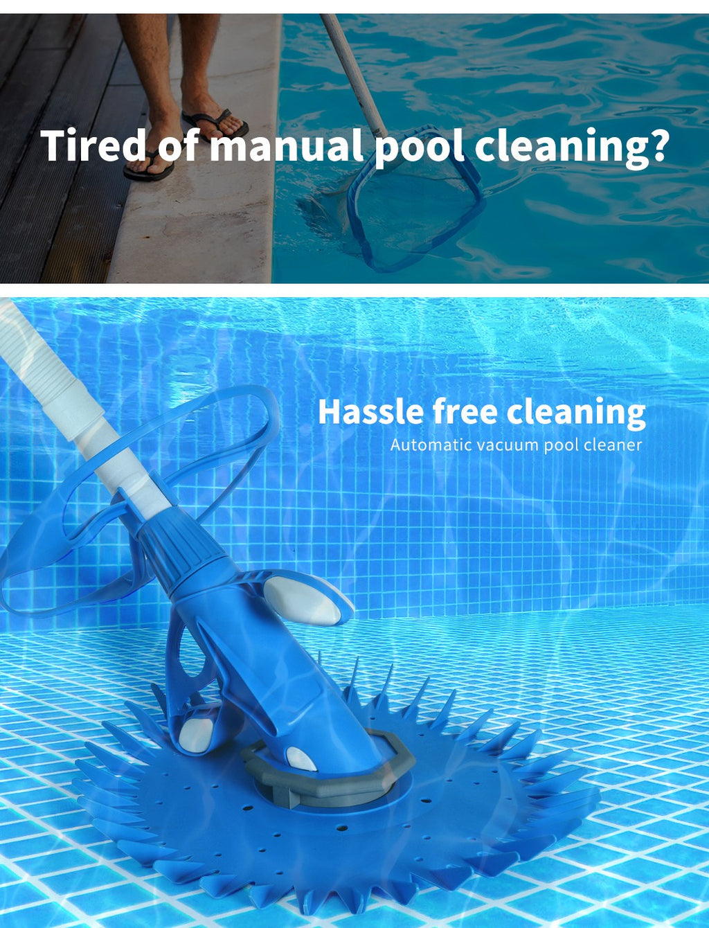 Automatic Swimming Pool Cleaner – Floor & Wall Vacuum with 10m Hose