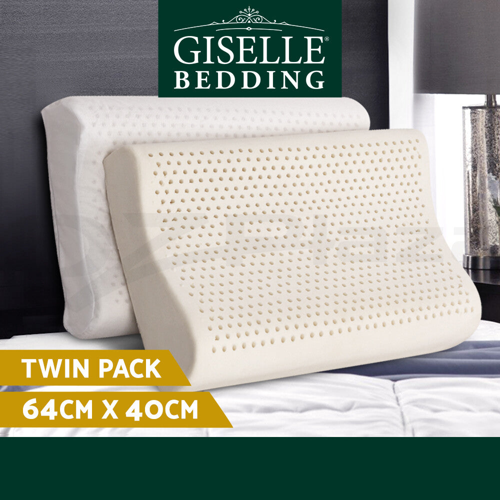 Natural Talalay Latex Pillow Contour 2-Zone with Cover