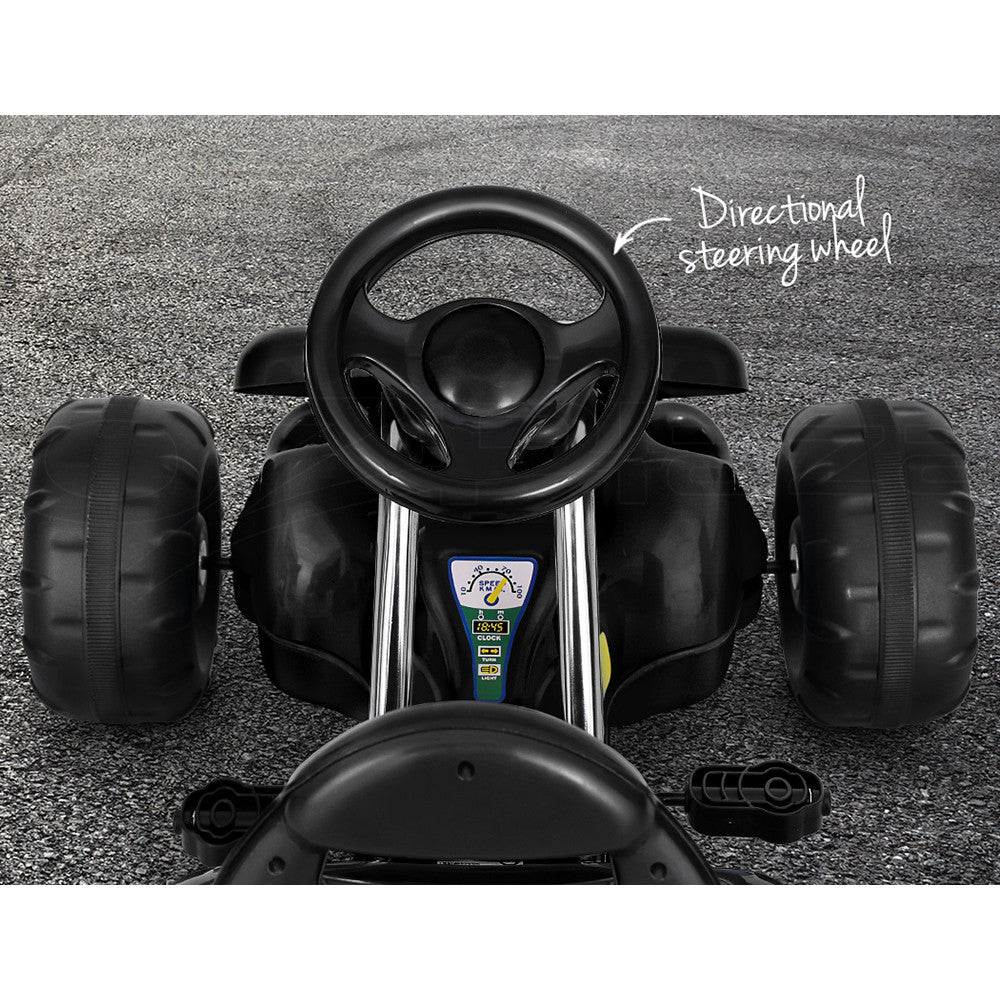 Kids Pedal Go Kart Ride On Racing Car Plastic Tyres Black