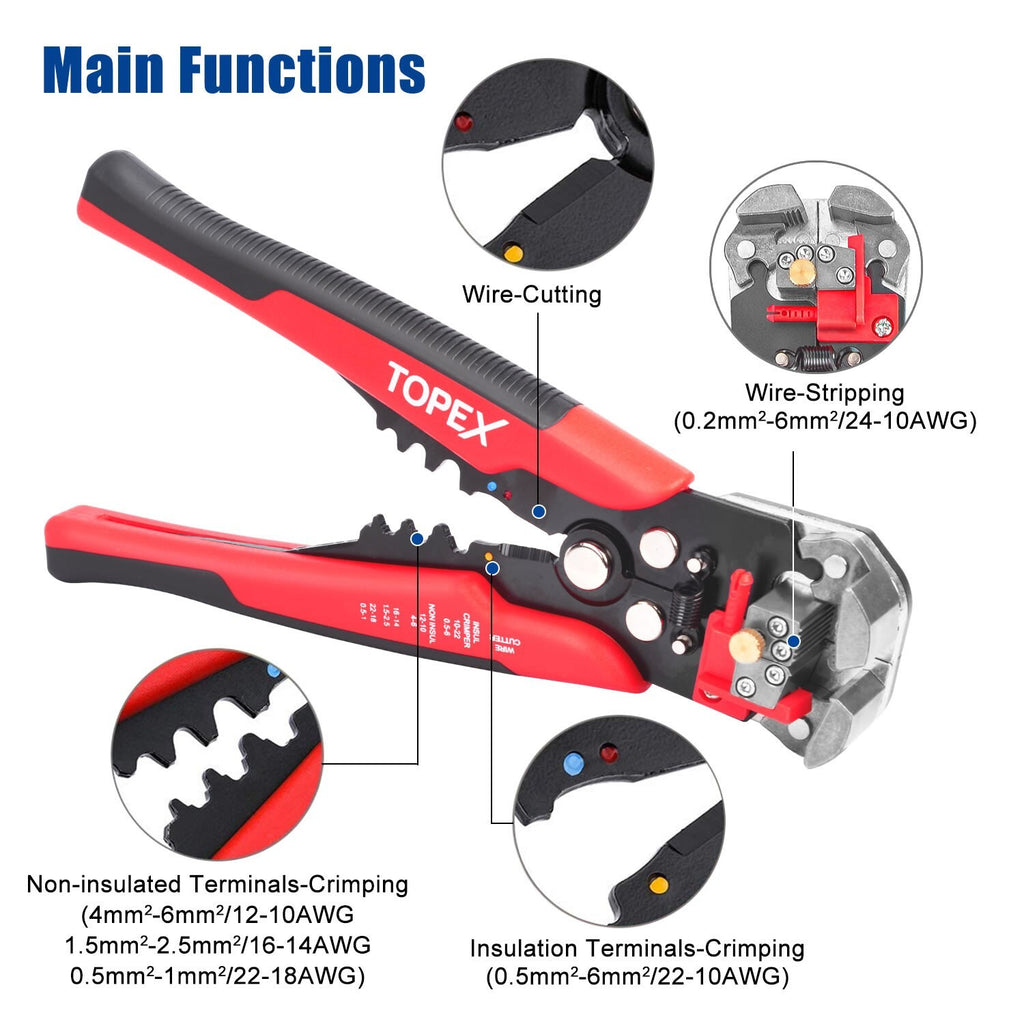 260pc Wire Stripper & Crimper Set – Self-Adjustable Pliers & Terminals