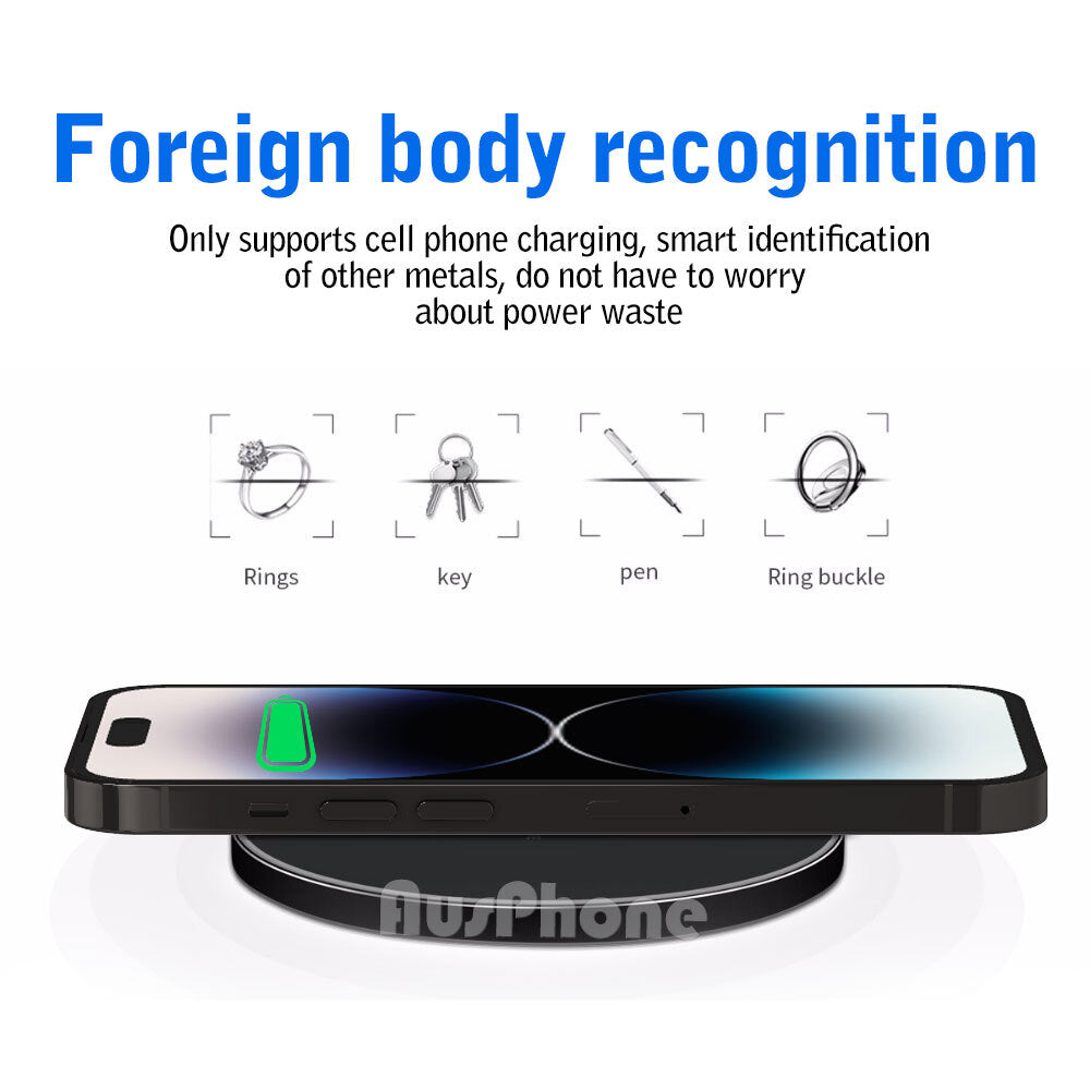 Fast Wireless Charger Pad iPhone 14–17 Samsung S24 S25