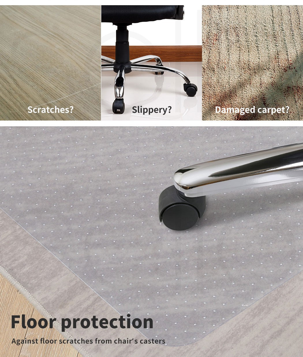 Marlow Chair Mat – Office Carpet Floor Protector 120x90cm