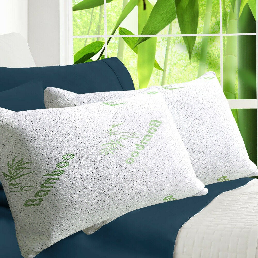 2-Pack Memory Foam Pillow – Dreamz Shredded Bamboo Bed Pillow 70x40cm